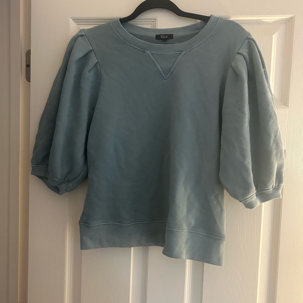NWOT Rails Teal Puff Sleeve Sweatshirt size large - Picture 8 of 10